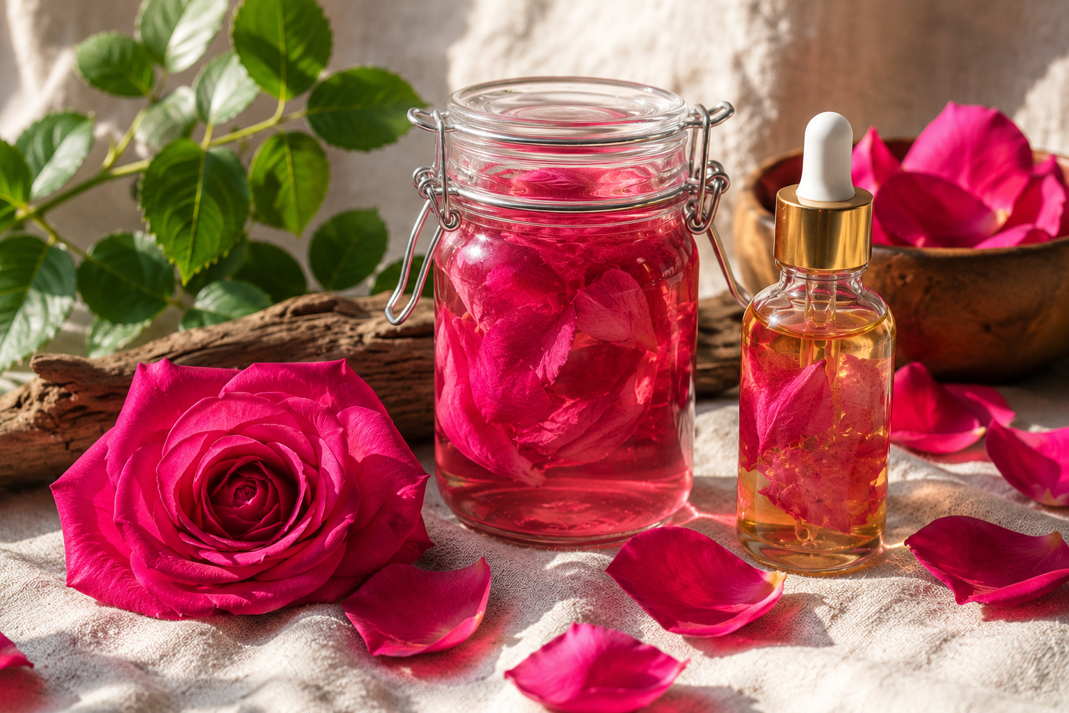 How I Make Rose Water (Hot Infusion & Simmering) and Rose-Infused Oil